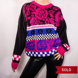 Vintage Joan Harper Patterned Sweater Size L